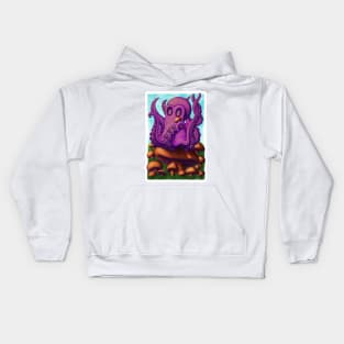 Octopus on Mushrooms #2 Kids Hoodie